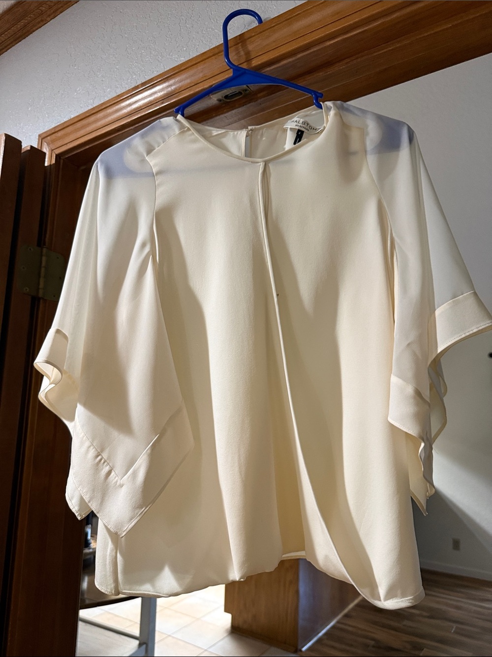 Halston Heritage Ivory Flutter Sleeve Blouse
